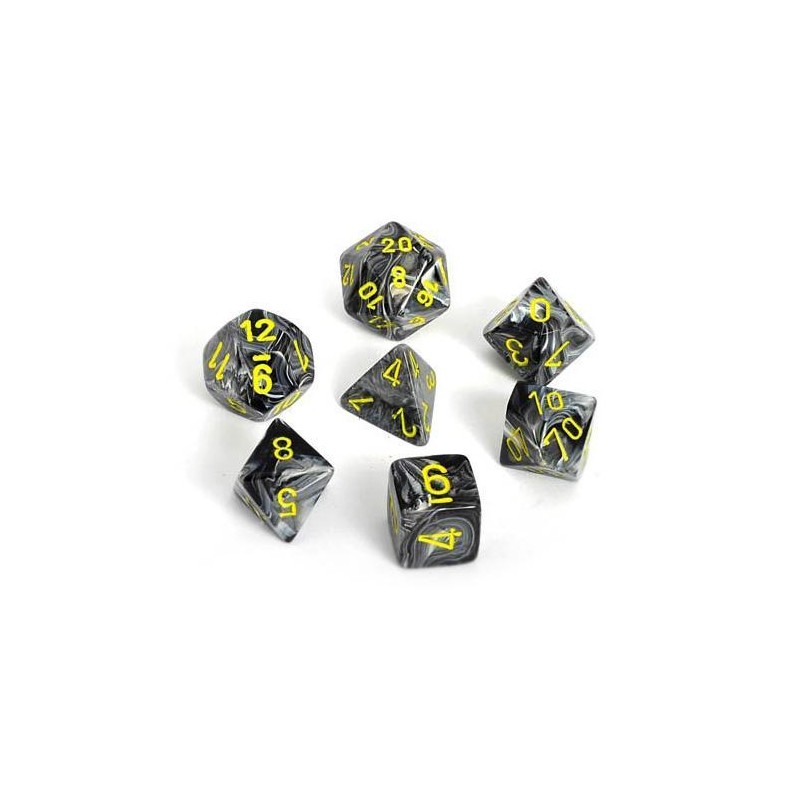 Pack 7 dés Noir Chessex Annecy Jeu de Rôle