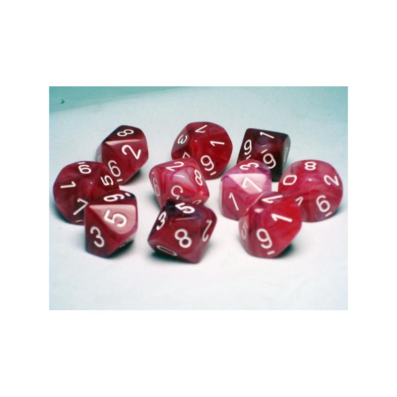 Pack 10 dés 10 Cranberry Chessex Annecy