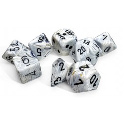 Set de 8 Dès Lab Dice Marble Calcite/black CHX30067