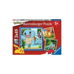 Puzzles 3x49 - Pokémon Salamèche/Bulbizarre/Carapuce