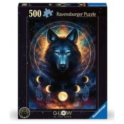 Puzzle 500 pièces - Glow in the dark - Loup lumineux