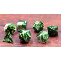 Lot de 7 dés – Emerald White Jade